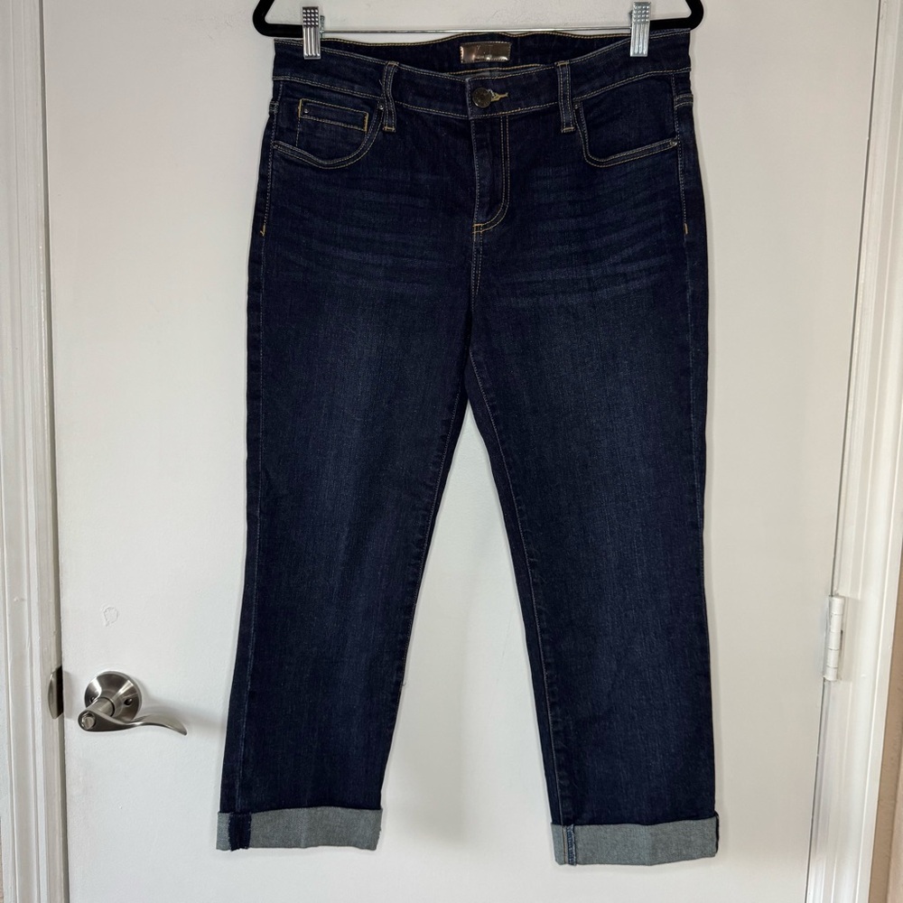 Kut from the Kloth Catherine Boyfriend Jeans Straight Leg Mid Rise Denim Sz 8 - Picture 2 of 12